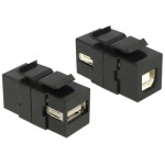 Delock Module Keystone USB2.0, A - B Noir