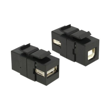 Delock Keystone Jack: USB2.0, A-Buchse-B-Buchse, schwarz