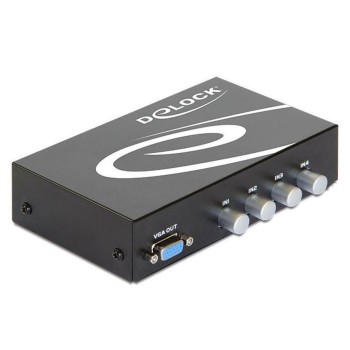 Delock 4Port VGA+Audio Switchbox, Ein Monitor/Beamer an 4 PCs, manuell Delock 4Port VGA+Audio Switchbox, Ein Monitor/Beamer an 4 PCs, manuell