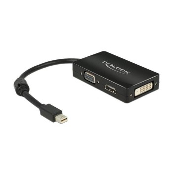 Monitoradapter Mini-DP for HDMI/DVI-D/VGA, black, 24cm, nur 1 Monitor Anschluss Monitoradapter Mini-DP for HDMI/DVI-D/VGA, black, 24cm, nur 1 Monitor Anschluss