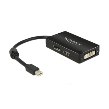 Monitoradapter Mini-DP for HDMI/DVI-D/DP, black, 24cm, nur 1 Monitor Anschluss Monitoradapter Mini-DP for HDMI/DVI-D/DP, black, 24cm, nur 1 Monitor Anschluss