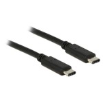 USB2.0-câble TypC-TypC: 1m, noir, max. 480Mbps, Typ-C Stecker beidseitig