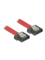 Delock SATA-3 cable 10 cm, Metall Clip, 6 Gbps, extrem flexibel, red