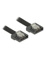 Delock Câble SATA3 noir, clip, flexible, 10 cm