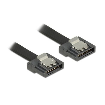 Delock SATA-3 cable 10 cm, Metall Clip, 6 Gbps, extrem flexibel, black  Delock SATA-3 cable 10 cm, Metall Clip, 6 Gbps, extrem flexibel, black