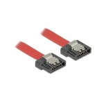 Delock Câble SATA3 rouge, clip, flexible, 10 cm