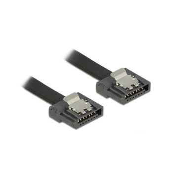 Delock SATA-3 cable 30 cm, Metall Clip, 6 Gbps, extrem flexibel, black  Delock SATA-3 cable 30 cm, Metall Clip, 6 Gbps, extrem flexibel, black