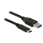 Delock USB3.1 câble A-Stecker - Typ-C St., 1m, 10Gbps, Gen2, noir