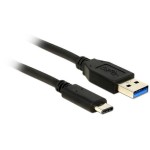 Delock USB3.1 câble A-Stecker - Typ-C St., 0.5m, 10Gbps, Gen2, noir