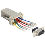 RJ-45 Buchse pour RS232 Stecker Montagesatz, avec Anleitung, Pins individuell schaltbar