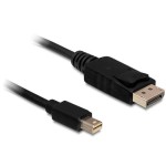 Delock Mini-DP auf DP, 5m, V1.2, 4K support, Mini-Displayport pour Displayport, noir