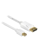 Delock Mini-DP auf DP, 1m, V1.2, 4K support, Mini-Displayport zu Displayport, weiss