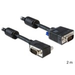 Monitorkabel VGA, M/M, 2 Meter, gewinkelt, Stecker-Stecker, 2xFerritkern, 15Pin