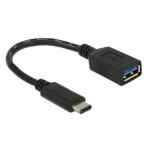 Delock USB3.1 Adapter A-Buchse-TypC Stecker, 0.15m, 5Gbps, Gen1, noir