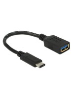 Delock USB3.1 Adapter A-Buchse-TypC Stecker, 0.15m, 5Gbps, Gen1, schwarz