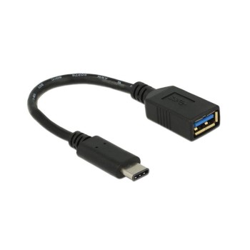 Delock USB3.1 Adapter A-Buchse-TypC Stecker, 0.15m, 5Gbps, Gen1, black