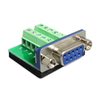 Delock Terminalblock RS232 DB9 Buchse, 10 Pin Terminalblock, Pitch 3.81 Delock Terminalblock RS232 DB9 Buchse, 10 Pin Terminalblock, Pitch 3.81