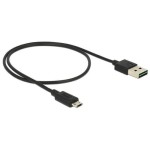 USB2.0-câble Easy A-MicroB: 0.5m, noir, Beide Stecker beidseitig einsteckbar