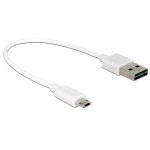 USB2.0-câble Easy A-MicroB: 0.2m, blanc, Beide Stecker beidseitig einsteckbar