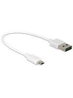 USB2.0-cable Easy A-MicroB: 0.2m, white, Beide Stecker beidseitig einsteckbar