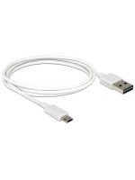 USB2.0-cable Easy A-MicroB: 1m, white, Beide Stecker beidseitig einsteckbar