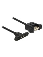 USB2.0-câble A-MicroB: 25cm, zum Einbau, Buchse-Buchse, avec Schrauben