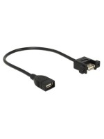 USB2.0-Kabel A-A: 1m, zum einseitig Einbau, Buchse-Buchse, mit Schrauben