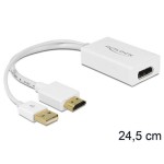 Monitoradapter HDMI pour DP1.2, blanc, HDMI-Stecker auf DP-Buchse,aktiv,4K support