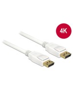 Delock DisplayPort - Displayport cable, 2m, Weiss, Auflösung bis 3820 x 2160 @ 60 Hz