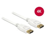 Delock DisplayPort - Displayport câble, 3m, Weiss, Auflösung bis 3820 x 2160 @ 60 Hz