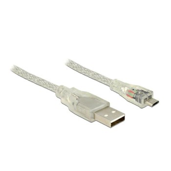 USB2-cable 0.5m A-MicroB, Ferritkern, Transparent USB2-cable 0.5m A-MicroB, Ferritkern, Transparent
