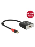 Monitoradapter Mini-DP pour HDMI2.0, 4K support 60Hz, noir, 20cm, aktiv