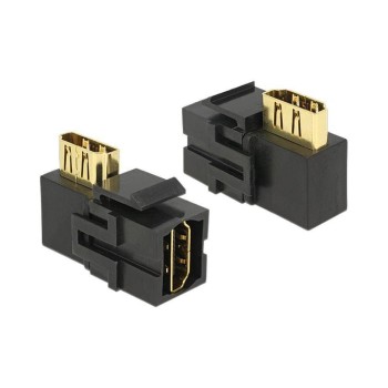 Delock Keystone Jack: HDMI, Buchse-Buchse, black, 90° gewinkelt Delock Keystone Jack: HDMI, Buchse-Buchse, black, 90° gewinkelt