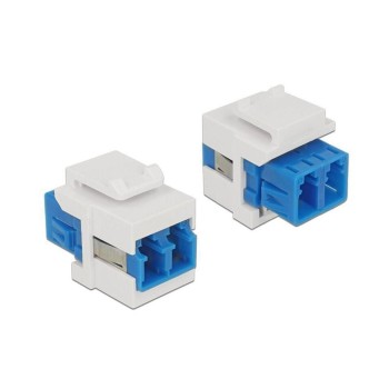 Delock Keystone Jack: LWL LC-LC, Buchse-Buchse, Duplex Singlemode, blue Delock Keystone Jack: LWL LC-LC, Buchse-Buchse, Duplex Singlemode, blue