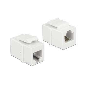 Delock Keystone Jack: RJ-12, Buchse-Buchse, white Delock Keystone Jack: RJ-12, Buchse-Buchse, white