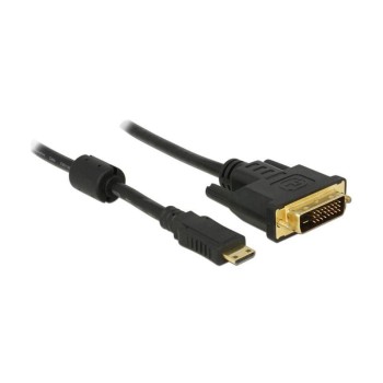 Delock Mini-HDMI for DVI cable 1m, HDMI-C - DVI-D (24+1), 1m, black Delock Mini-HDMI for DVI cable 1m, HDMI-C - DVI-D (24+1), 1m, black