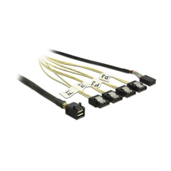 Reverse SAS cable: 4xSATA - SFF-8643, 1m, 4x SATA auf SFF-8643 Backplane,with Sideband Reverse SAS cable: 4xSATA - SFF-8643, 1m, 4x SATA auf SFF-8643 Backplane,with Sideband