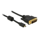 Delock Micro HDMI-D - DVI-D, 1m, noir, DVI-D 24+1 Duallink