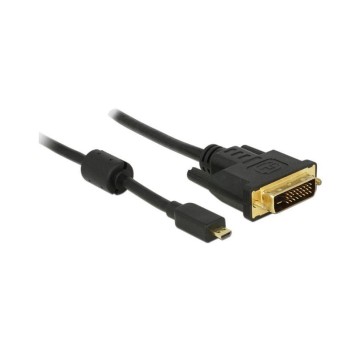 Delock Micro HDMI-D - DVI-D, 2m, black, DVI-D 24+1 Duallink Delock Micro HDMI-D - DVI-D, 2m, black, DVI-D 24+1 Duallink