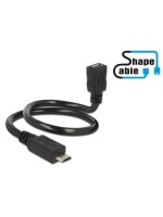 USB2.0-Shape Adapterkabel MicroB, 35cm, MicroB-Stecker - MicroB-Buchse, formbar,OTG