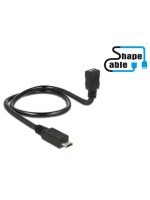 USB2.0-Shape Adapterkabel MicroB, 50cm, MicroB-Stecker - MicroB-Buchse, formbar,OTG