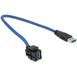 Delock Module Keystone USB3.0, 50 cm 250° coudé