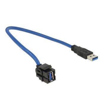 Delock Keystone Jack: USB3.0, 50cm cable, Buchse-Buchse, black, 250° gewinkelt Delock Keystone Jack: USB3.0, 50cm cable, Buchse-Buchse, black, 250° gewinkelt