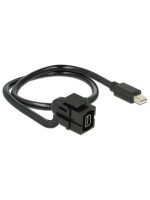 Delock Keystone Jack: Mini-Displayport, Buchse-Buchse, black, 50cm cable, 110°