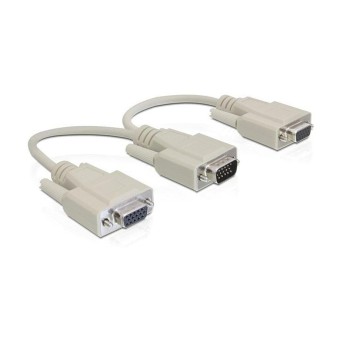 Delock cablesplitter SVGA: HD15-HD15 M/MF, Y-Cable, 15Pin, 15cm, grey Delock cablesplitter SVGA: HD15-HD15 M/MF, Y-Cable, 15Pin, 15cm, grey