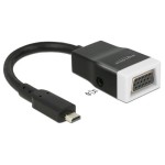 Delock Câble adaptateur Micro-HDMI - VGA Noir