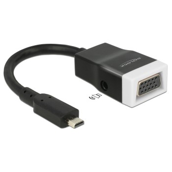 Monitorkonverter Micro-D HDMI pour VGA+Audio, noir, 15cm Monitorkonverter Micro-D HDMI pour VGA+Audio, noir, 15cm