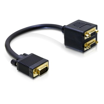 Monitor Splitter VGA-St. for 2xVGA-Bu, VGA Stecker for VGA Buchse, 20cm,black Monitor Splitter VGA-St. for 2xVGA-Bu, VGA Stecker for VGA Buchse, 20cm,black