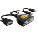 Delock Diviseur de signaux à 2 ports VGA, USB Strom