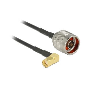Delock RP-SMA Stecker pour N-Stecker, 0.3m, Antennenadaptercâble gewinkelt,RG-174 câble